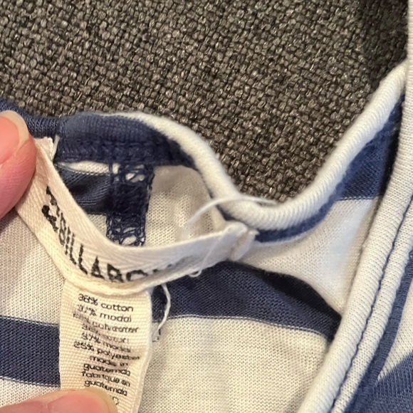 billabong 💙🤍 Jersey-knit blue & white striped tank dress/bathing suit cover - Picture 2 of 2